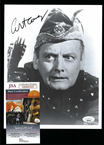 Art Carney signed 8x10 photograph JSA Authenticated 1960s Batman "The Archer" Cover