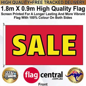 SALE Yellow on Red 1.8m x 0.9m Flag *Cost Effective *Long Lasting *Free Delivery - Foto 1 di 3