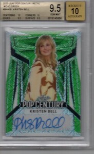 2023 POP CENTURY KRISTEN BELL AUTOGRAPHED MOJO GREEN CARD#BAKB1 GEM MT 9.5 WOW