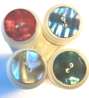 Perlmuttknopf rund 20 mm lila weiß blau grün Knöpfe Nähen Stricken Handarbeit - Bild 1 von 4