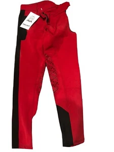 Damen Reithosen Größe 12 Chill Out rot/schwarz glitzernd klebend Knieschützer brandneu - Bild 1 von 5