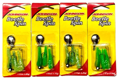 Johnson Beetle Spin 1/16 унц 2 УПАКОВКИ лимонад синий блестящий 2 УПАКОВКИ зеленая карта - Изображение 1 из 4