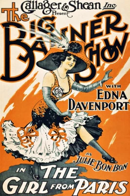 The Big Banner Girl From Paris Vintage Art Wall Room Poster - POSTER 20x30 - Image 1 of 4