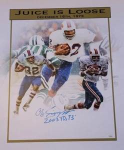 OJ Simpson Singed 16 x 20 Canvass "2003 Yds '73" Insc. Lmtd. Edit. #7 of 10 JSA - Picture 1 of 10