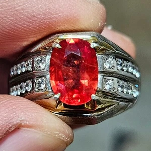 ORANGE SAPPHIRE RING - Picture 1 of 4