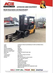 Samuk SF25L 2500KG Gas BALE CLAMP Forklift Buy-£9995 HP-£49.91 Hire-£87.50 AH418 - Picture 1 of 2