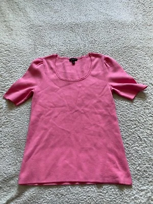 Talbots Women Short Sleeve Round Neck Pullover Sweater Pink Petites PP - Image 1 of 4