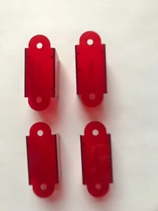 4er Set rot transparent doppelseitige Flipper Spurführungen 2 1/8 Zoll NEU    - Bild 1 von 3