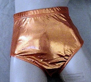 NWT GK Elite sports cheerleading high waist brief  Metallic Sunshine S, M or L - Picture 1 of 2