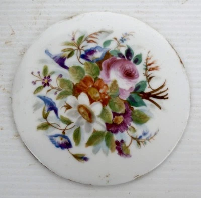 Belle PLAQUE en Porcelaine de Paris peinte XIXème siècle Fleurs - Photo 1/3