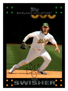 2007 Topps Nick Swisher  Oakland Athletics #2 Centered Mint