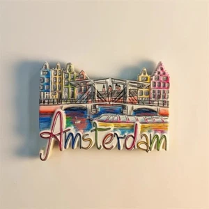Imán de nevera Ámsterdam decoración del hogar pegatina de refrigerador recuerdo de los Países Bajos - Imagen 1 de 4