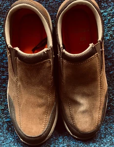 Wrangler Brown Genuine Leather Slip On Memory Foam Shoes Men's Size 10.5 - Picture 1 of 8