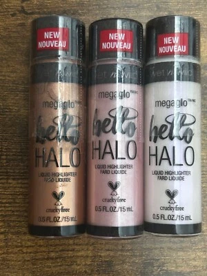 Wet n Wild MegaGlo Hello Halo Liquid Highlighter Colors 303A, 305A, 308A - 3Pack - Image 1 of 3