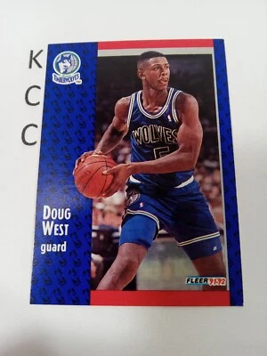 1991-92 Fleer Basketball #321 Doug West Minnesota Timberwolves - Image 1 of 2