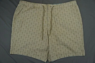 Pantalones cortos Robert Graham de algodón/lino con puños abatibles con cordón. ¿Cráneos? 42, ¡NUEVO SIN ETIQUETAS!! Foto 1 de 4