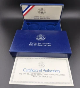 US MINT - 1993 Bill of Rights Coins - VITRINE (OHNE MÜNZEN) - Bild 1 von 1