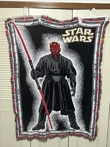 Manta tejida con flecos Star Wars hecha en EE. UU. Darth Maul - Imagen 1 de 13