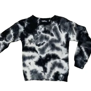 Freshman 1996 Pullover Sweater Size Large 12/14 Black-White Tie Dye NWT Cotton - Picture 1 of 5