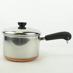 RevereWare 3 Quart Soßenpfanne Edelstahl Kupferboden mit Deckel Clinton ILL USA - Bild 1 von 10