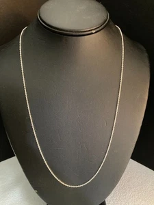 .925 Sterling Silver Adjustable up to 24" Oval Link Chain Necklace 1mm 3.8g - Picture 1 of 9
