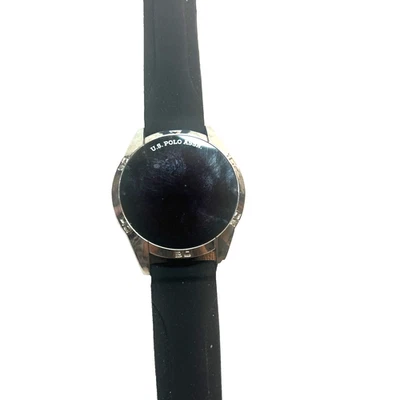 US Polo Assn 20” Black Digital Watch Silver Bezel New Battery  - Image 1 of 4