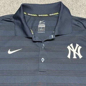Nike New York Yankees Polo Shirt Mens Medium Blue MLB BSBL Dri-Fit Golf - Picture 1 of 8