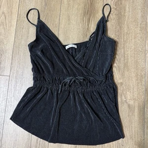 Camiseta sin mangas Abercrombie and Fitch negra con correa de espagueti grande - Imagen 1 de 3
