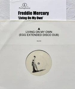 FREDDIE MERCURY -Living On My Own Egg Extended Disco Dub-UK Promo 12” +P.Release - Picture 1 of 5