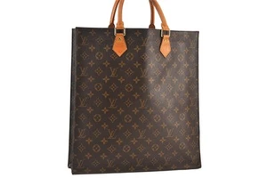 Authentic Louis Vuitton Monogram Sac Plat Hand Tote Bag M51140 LV 8152M - Picture 1 of 10