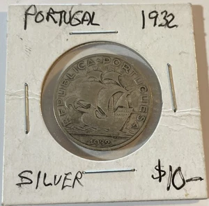 1932 Portugal  5 Escudos Silver Coin - Picture 1 of 6
