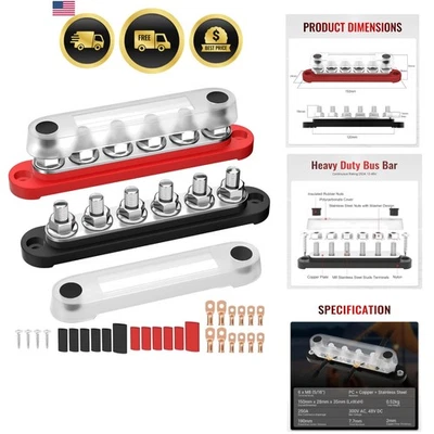 12V Bus Bar Power Distribution Block 250A Marine Car Solar System 6 Pack - Image 1 of 4