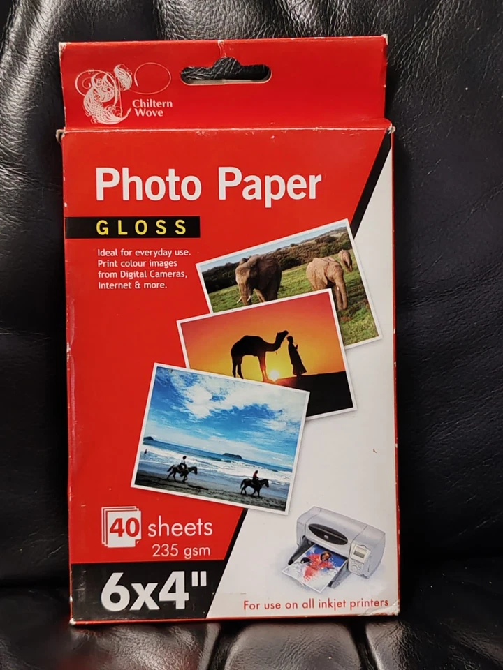 Chiltern Wove Glossy Photo Paper 100 x 150 mm 6" x 4"  235 gsm  x  40 Sheets - Image 1 of 2
