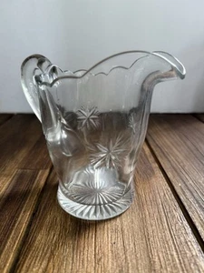 Antique EAPG Glass Creamer Indiana Glass Bethlehem Star c.1913 Vintage USA Made - Picture 1 of 7