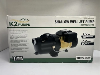 K2 Pumps Shallow Well Jet Pump 1/2 Hp Lead Free Thermoplastic 115/230V - Image 1 of 2