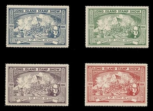 1934, LONG ISLAND STAMP SHOW POSTER STAMPS - SET OF 4 - Bild 1 von 2