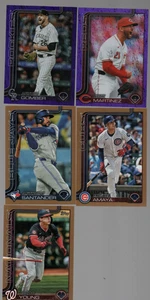 5 CARD LOT 2025 TOPPS 3 GOLD SP2025 2 PURPLE REFRACTOR SP250 - Picture 1 of 2