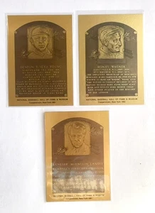 1981 Metall Hall of Fame Karten HONUS WAGNER, CY YOUNG, Commissior LANDIS - Bild 1 von 4