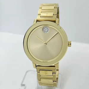 Movado BOLD Evolution Women's Crystal Dot Gold Steel 34mm Swiss Watch 3600649 - Picture 1 of 8