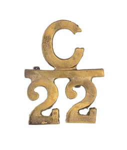 Insignia de cuello CEF del 22º Batallón de Infantería Canadiense (Quebec) - Imagen 1 de 1