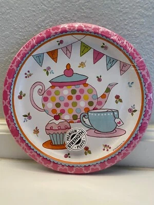 Plato de papel para almuerzo/cena fiesta cumpleaños fiesta té hora 8 unidades Foto 1 de 2