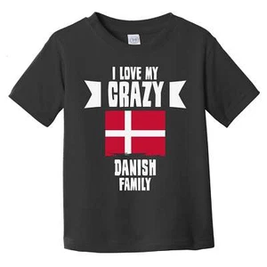 Camiseta I Love My Crazy Danish Family Divertida Bandera Dinamarca Infantil Niño Pequeño - Imagen 1 de 2