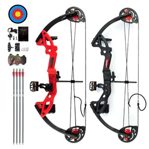 15-29lbs Compound Bow Kit W/ Arrows for Right Hand Youth Target Practice Hunting - Picture 1 of 15