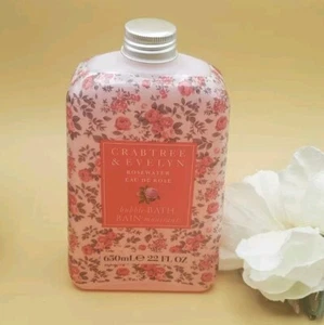 Crabtree & Evelyn Rosewater Eau De Rose Bubble Bath Bain Moussant 22 Fl New - Picture 1 of 2