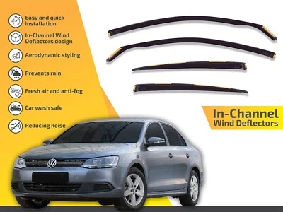 Deflectores de viento en canal para VW Jetta 2011-2018 4 piezas parasoles protector de lluvia Foto 1 de 4