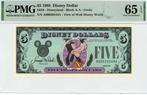 Dólar Disney 1988 $5 PMG 65 EPQ (DIS8) - Imagen 1 de 2