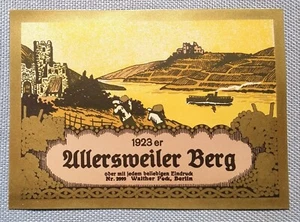 Old Wine Label Sample Label Label Allersweiler Mountain 1923 Berlin Peck - Picture 1 of 2