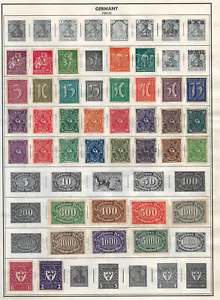 ALEMANIA 1920-1923 Estampillas muy finas como nuevas y usadas con bisagras en la lista: 2 caras - Imagen 1 de 2
