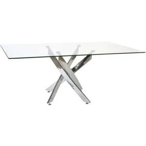 Dining Table DKD Home Decor Transparent Metal Crystal 150 x 90 x 75 cm - Picture 1 of 7