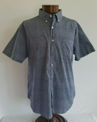 Camisa de manga corta Reed Edward nueva con etiquetas para hombre XL calce atlético azul algodón poliéster Foto 1 de 4